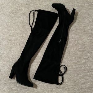 Black Thigh-high Heeled Boots